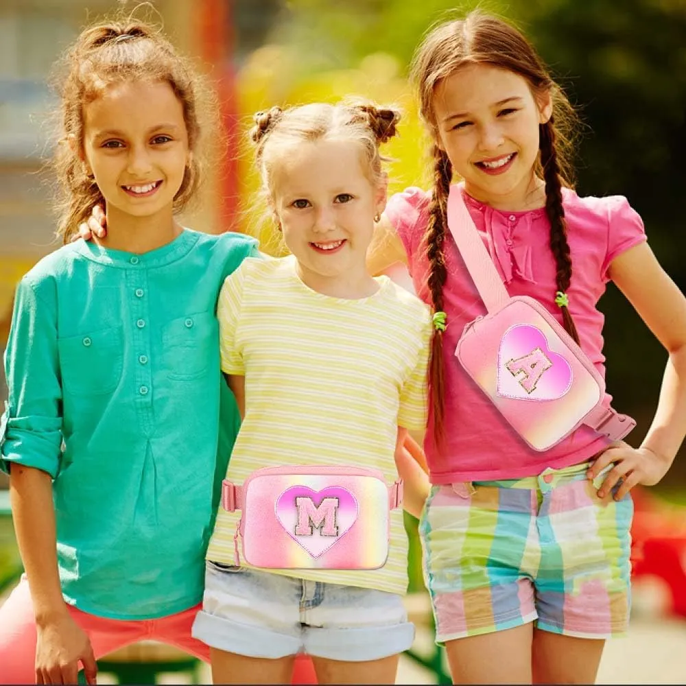 Crossbody Bag Belt Bag Fanny Pack with Initial Letter Patch Cute Stuff Birthday Gifts for Teenager Girls Cool Stuff for Teens Trendy Preppy Stuff for Teen Girls N