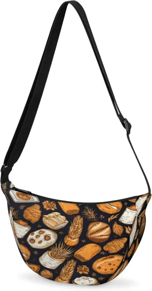 Crossbody Bag for Women Men, Lightweight Small Sling Hobos Dumpling Bag Crescent Purse, Crescent Moon Bag