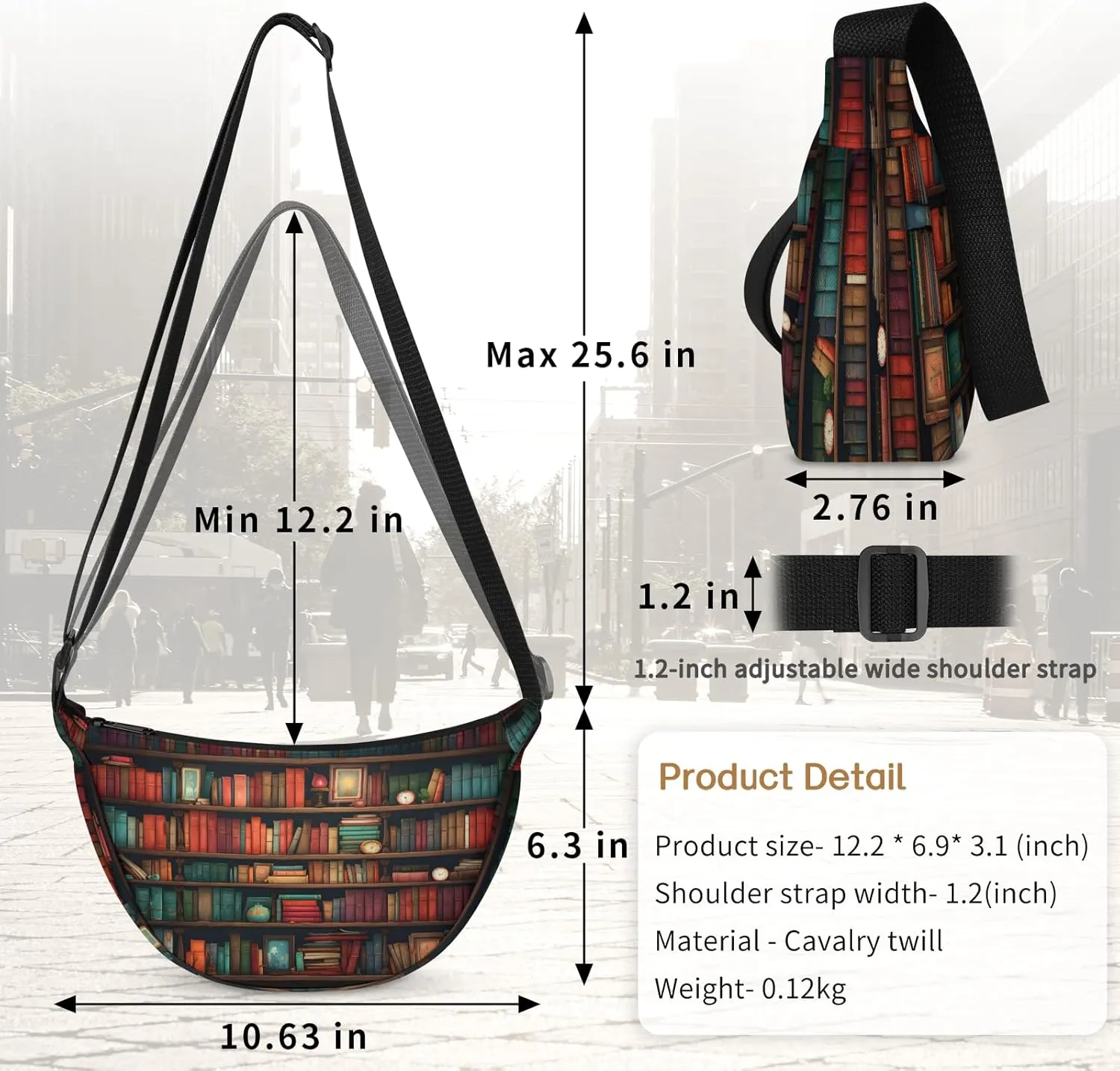 Crossbody Bag for Women Men, Lightweight Small Sling Hobos Dumpling Bag Crescent Purse, Crescent Moon Bag