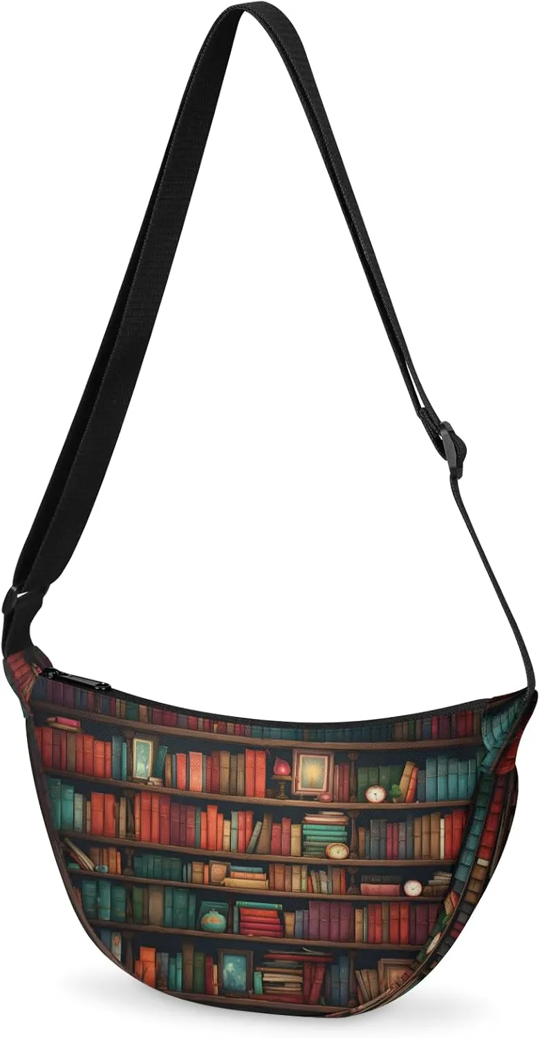 Crossbody Bag for Women Men, Lightweight Small Sling Hobos Dumpling Bag Crescent Purse, Crescent Moon Bag
