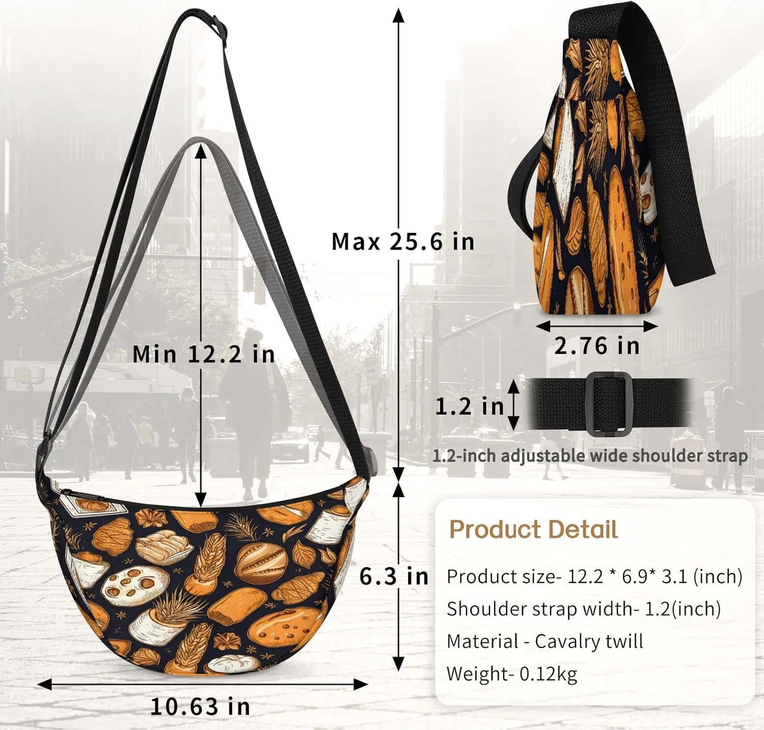 Crossbody Bag for Women Men, Lightweight Small Sling Hobos Dumpling Bag Crescent Purse, Crescent Moon Bag