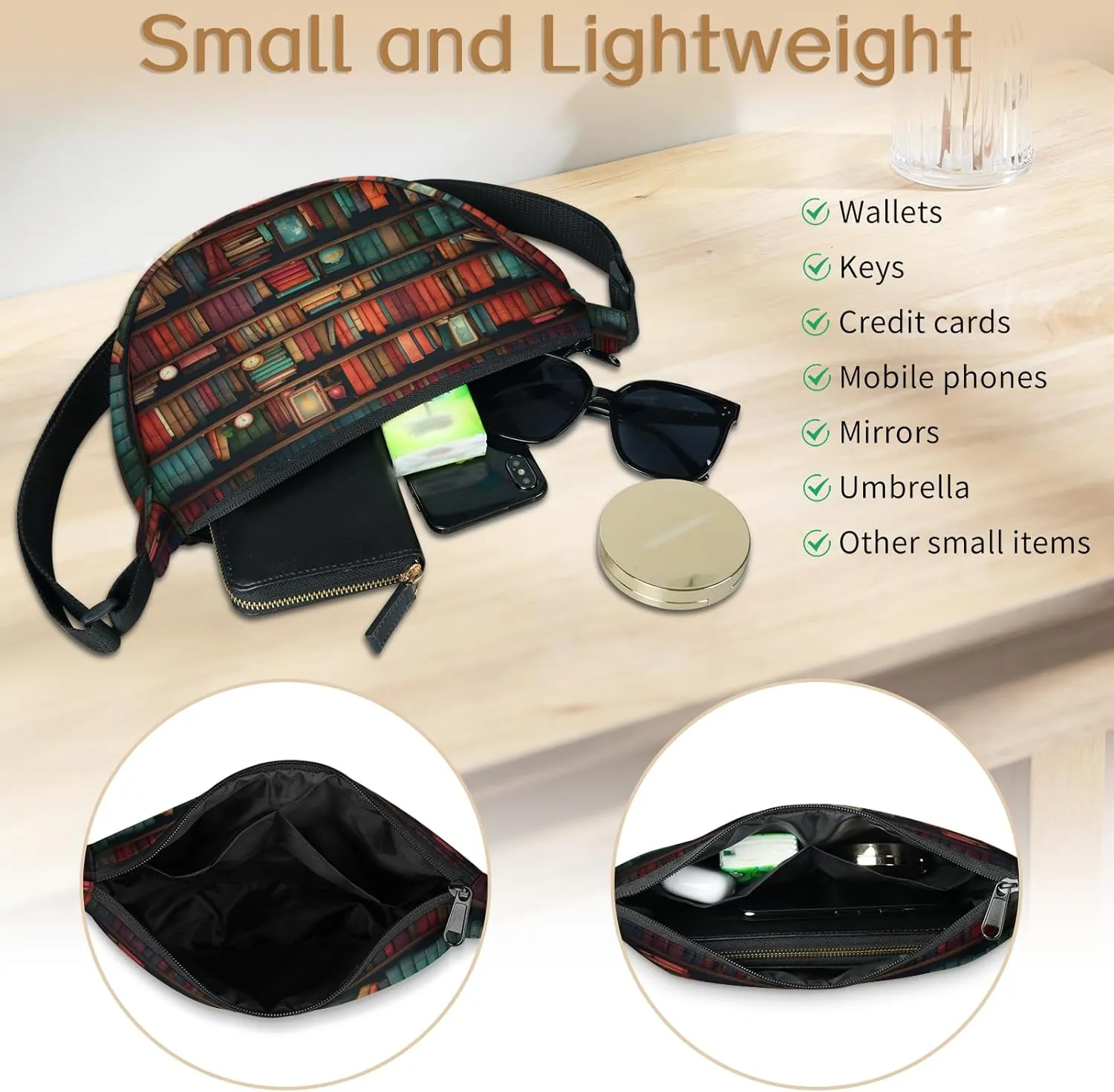 Crossbody Bag for Women Men, Lightweight Small Sling Hobos Dumpling Bag Crescent Purse, Crescent Moon Bag