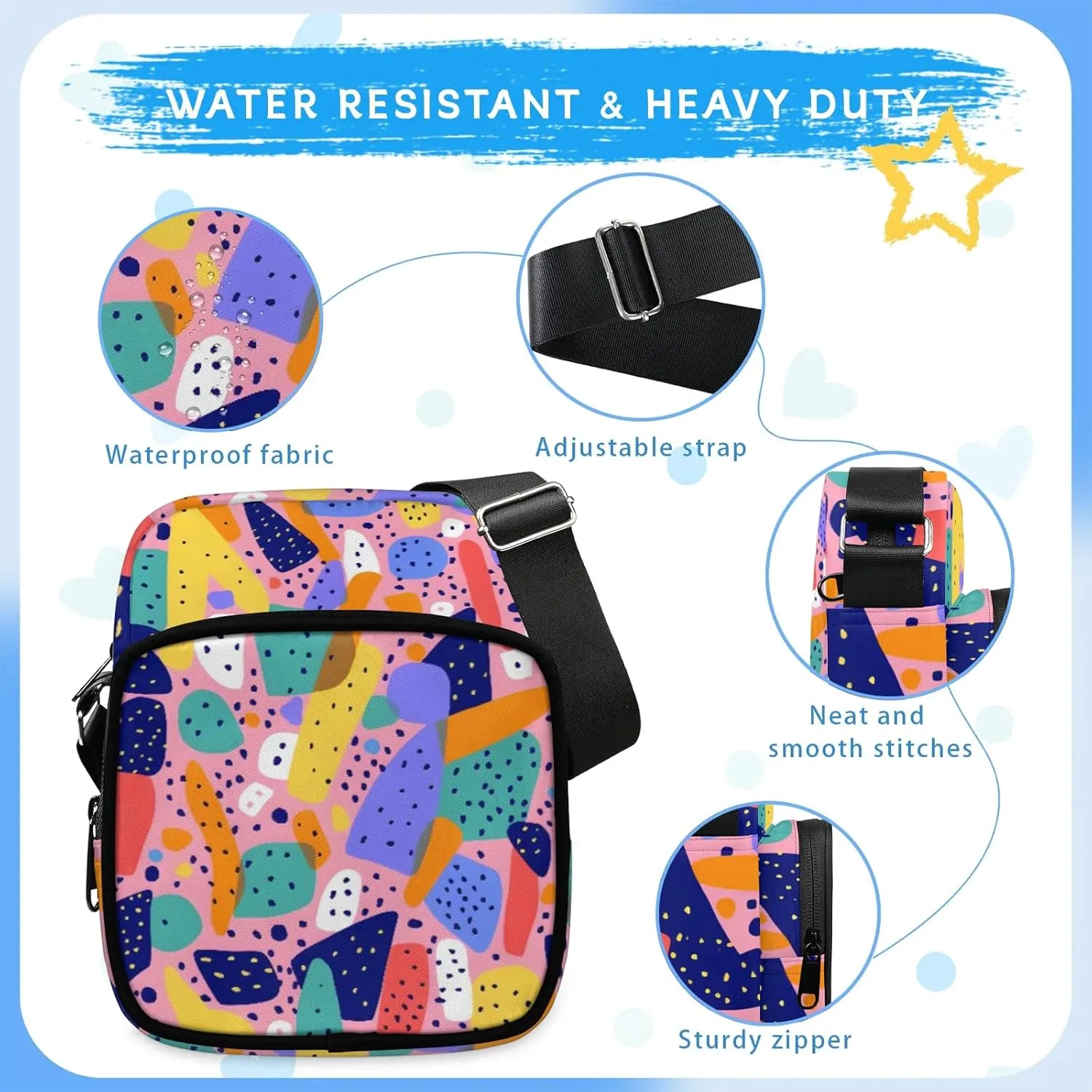 Crossbody Bag Small Sling Backpack Shoulder Bags Chest Pack Cross Body Daypack Basketball Belt Purses