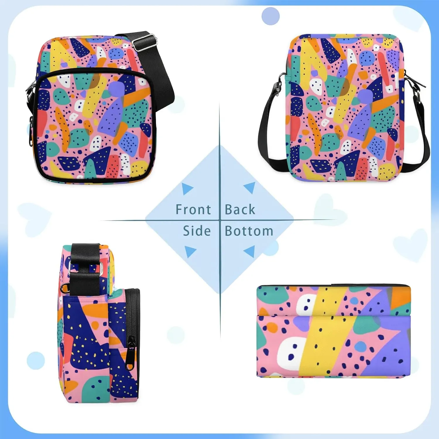 Crossbody Bag Small Sling Backpack Shoulder Bags Chest Pack Cross Body Daypack Basketball Belt Purses
