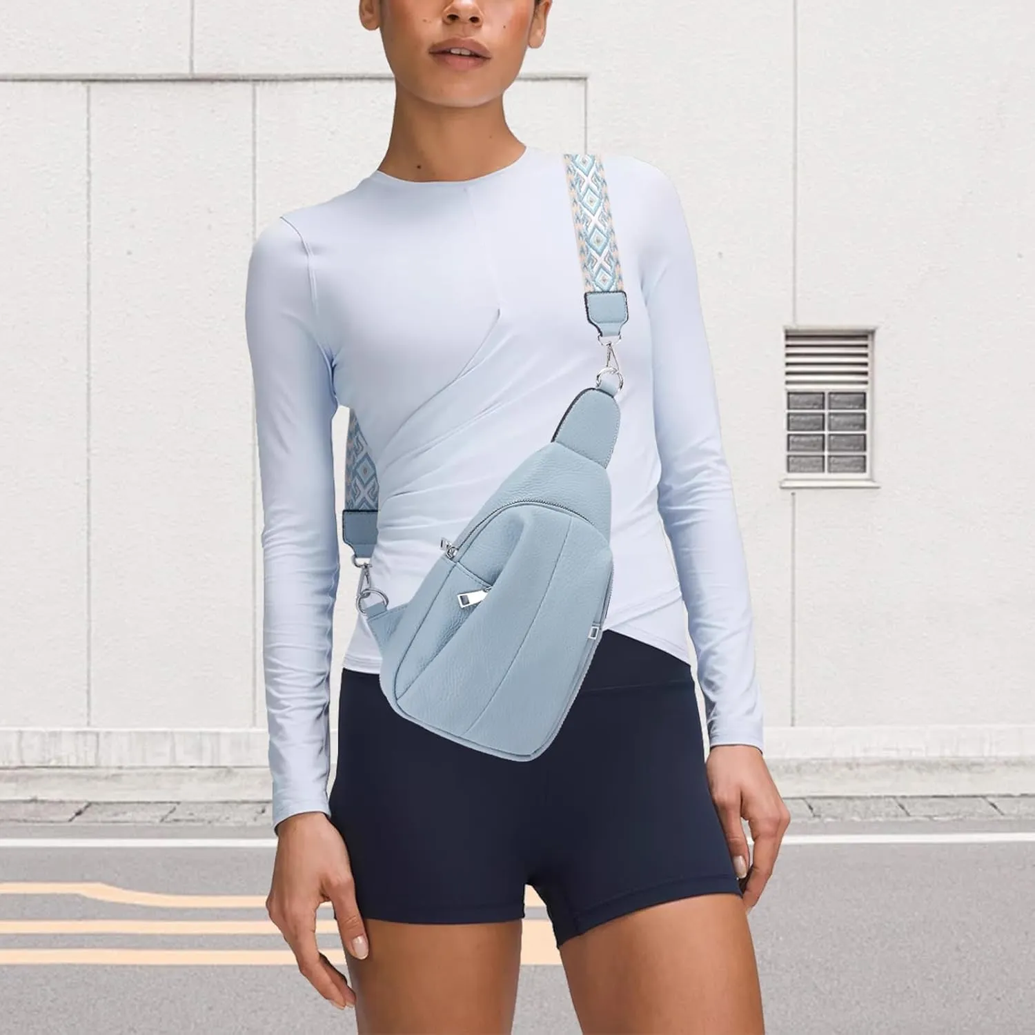 Crossbody Bags for Women,Sling Bag for Women,Fanny Packs Chest Bag for Work Travel Leather Sling Backpack