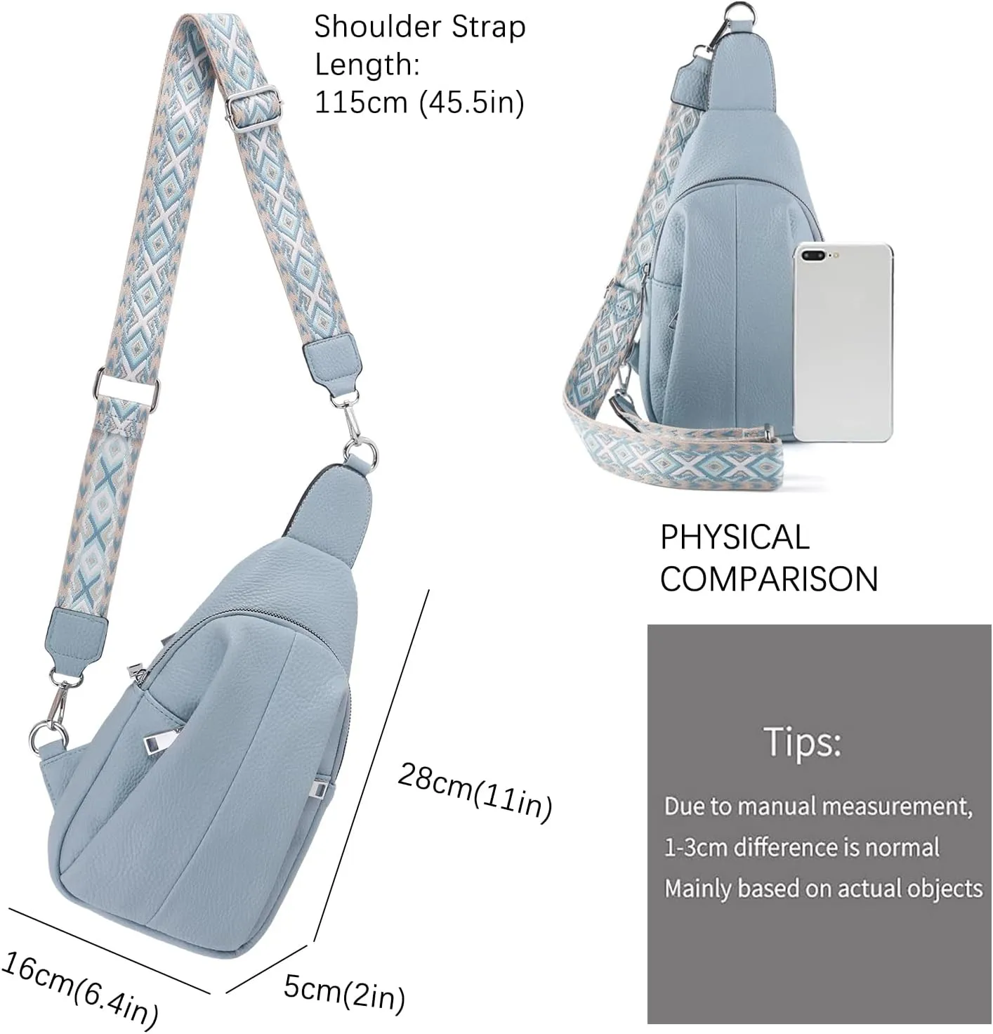 Crossbody Bags for Women,Sling Bag for Women,Fanny Packs Chest Bag for Work Travel Leather Sling Backpack