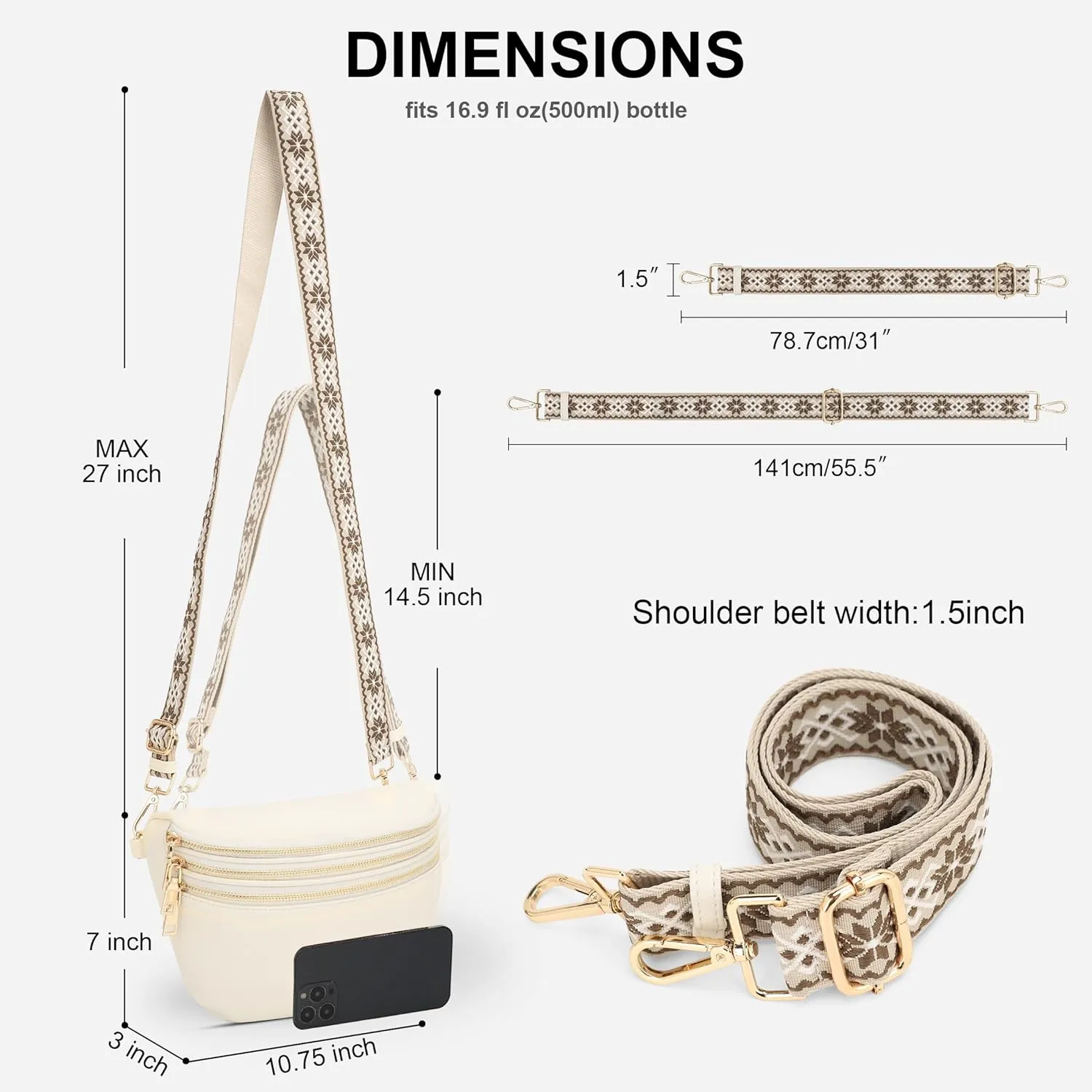 Crossbody Sling Bag Purse for Women, Alyssa Sling Purse Large Fanny Pack Crossbody Bags for Women Trendy Chest Bags