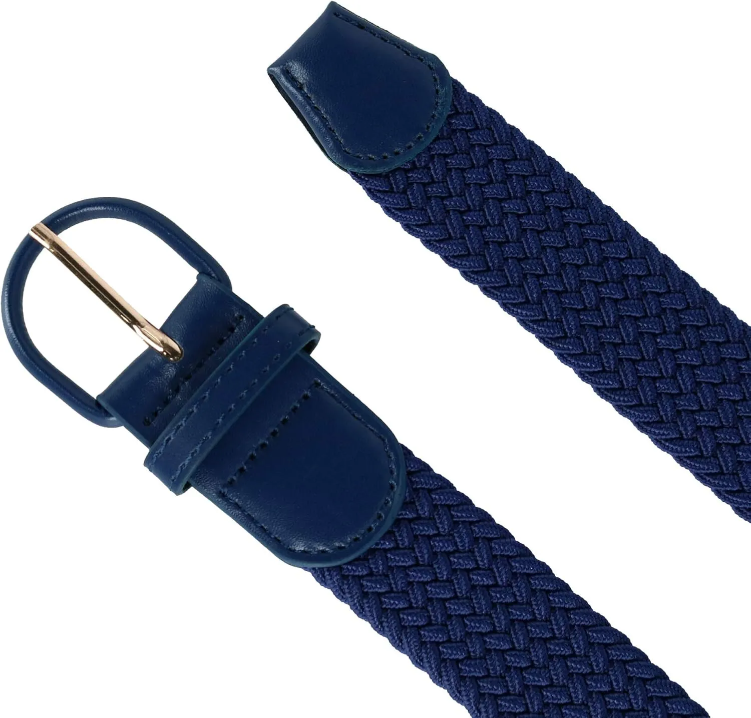 CTM® Men's Elastic Braided Belt with Covered Buckle (Big & Tall Available)