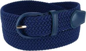 CTM® Men's Elastic Braided Belt with Covered Buckle (Big & Tall Available)