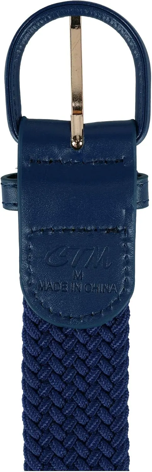 CTM® Men's Elastic Braided Belt with Covered Buckle (Big & Tall Available)