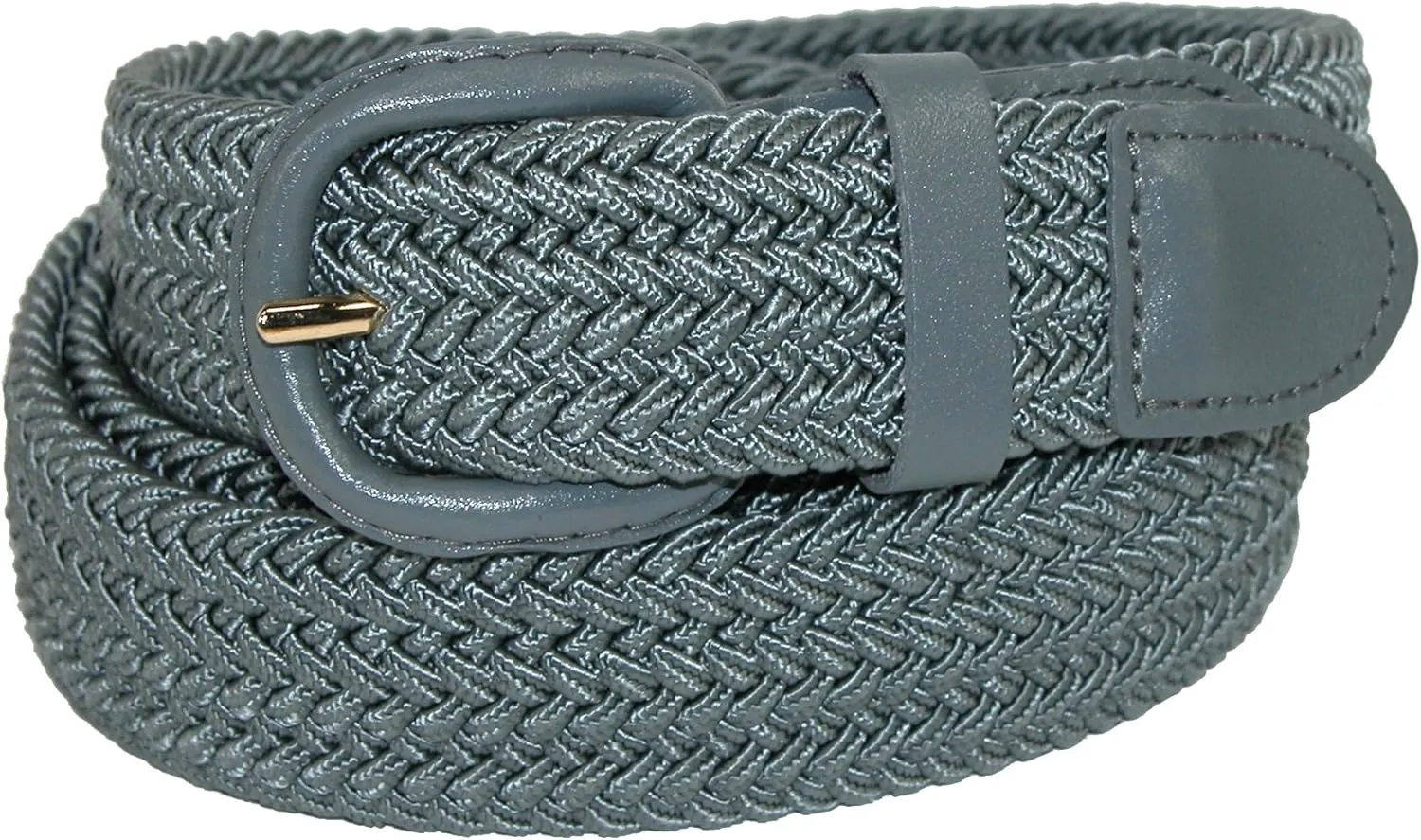 CTM® Men's Elastic Braided Belt with Covered Buckle (Big & Tall Available)