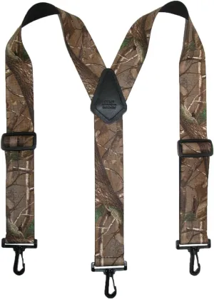 CTM® Men's Elastic Camouflage Suspenders with Black Swivel Clips