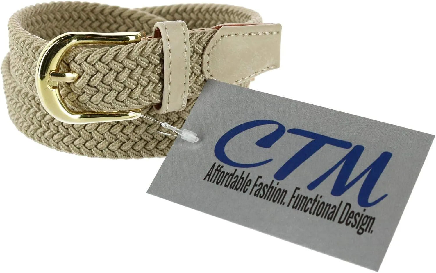 CTM® Women's Elastic Braided Stretch Belt