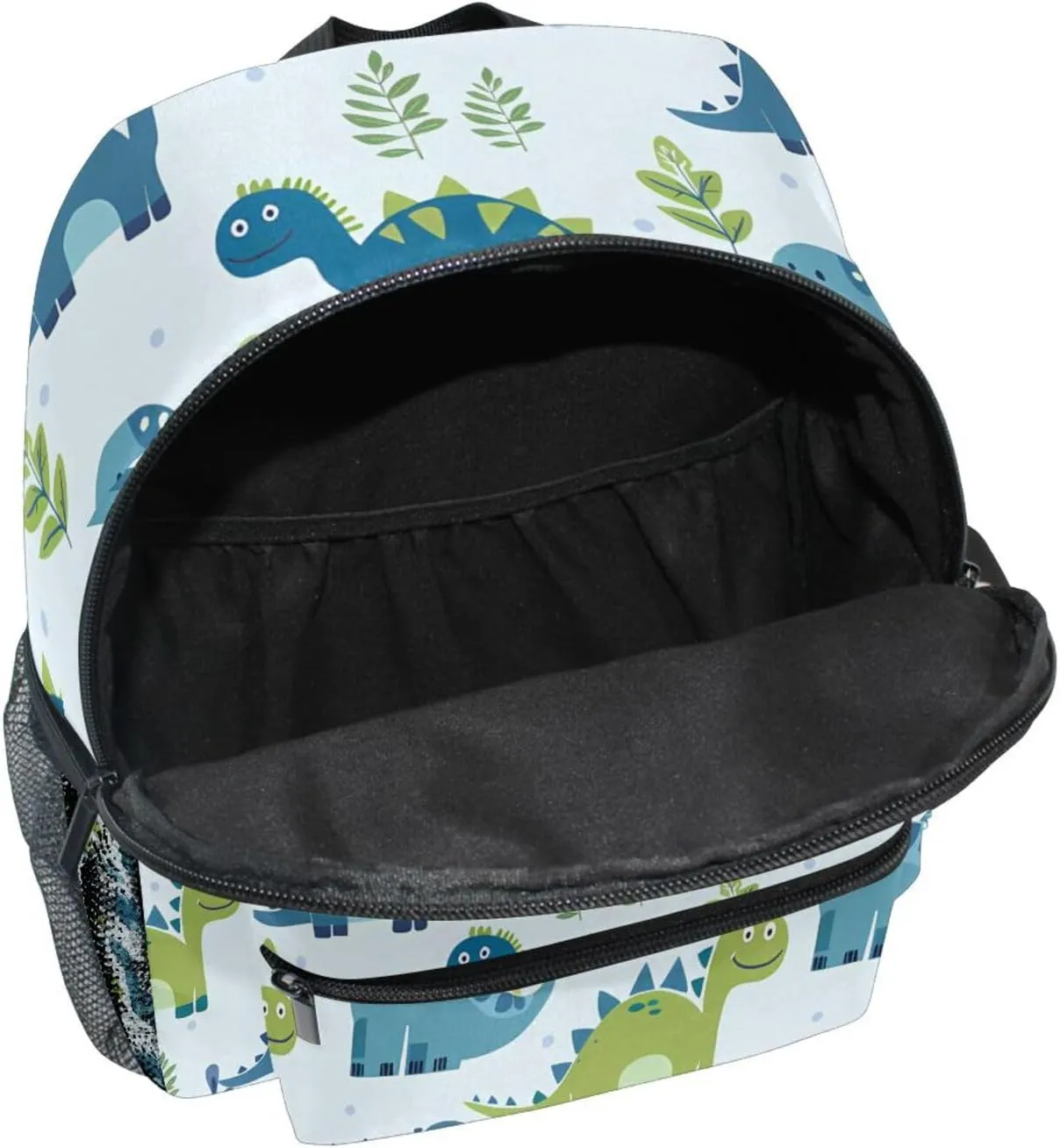 Custom Dino Palm Tree Kids Backpack for Girls Boys, Tropical Dinosaurs Toddler Casual Daypack Backpacks, Personalized with Kid's Name Preschool School Bag, Children Travel Bookbag with Chest Strap