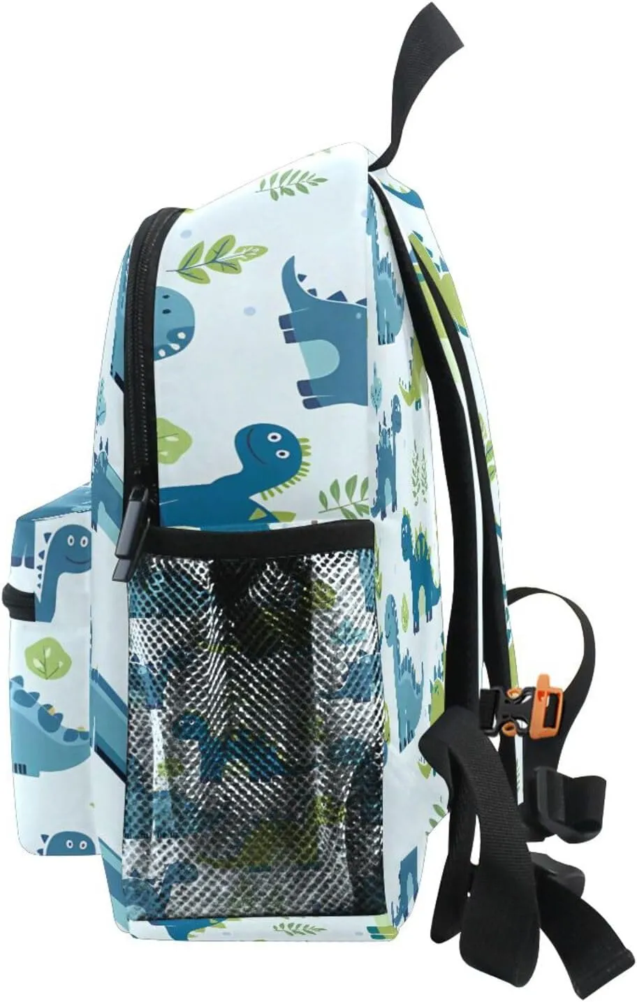 Custom Dino Palm Tree Kids Backpack for Girls Boys, Tropical Dinosaurs Toddler Casual Daypack Backpacks, Personalized with Kid's Name Preschool School Bag, Children Travel Bookbag with Chest Strap