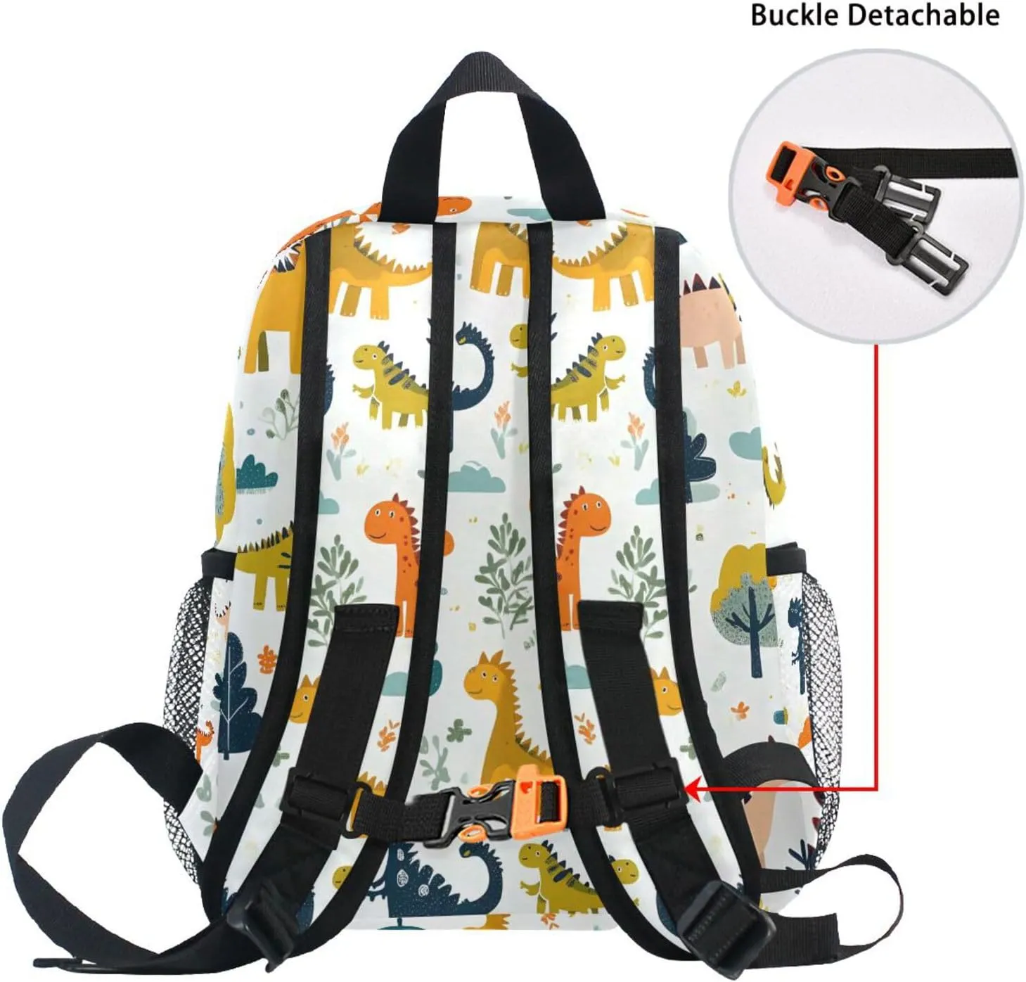 Custom Dinosaur Animal Tree Kids Backpack for Girls Boys, Colorful Dino Toddler Casual Daypack Backpacks, Personalized with Kid's Name Preschool School Bag, Children Travel Bookbag with Chest Strap