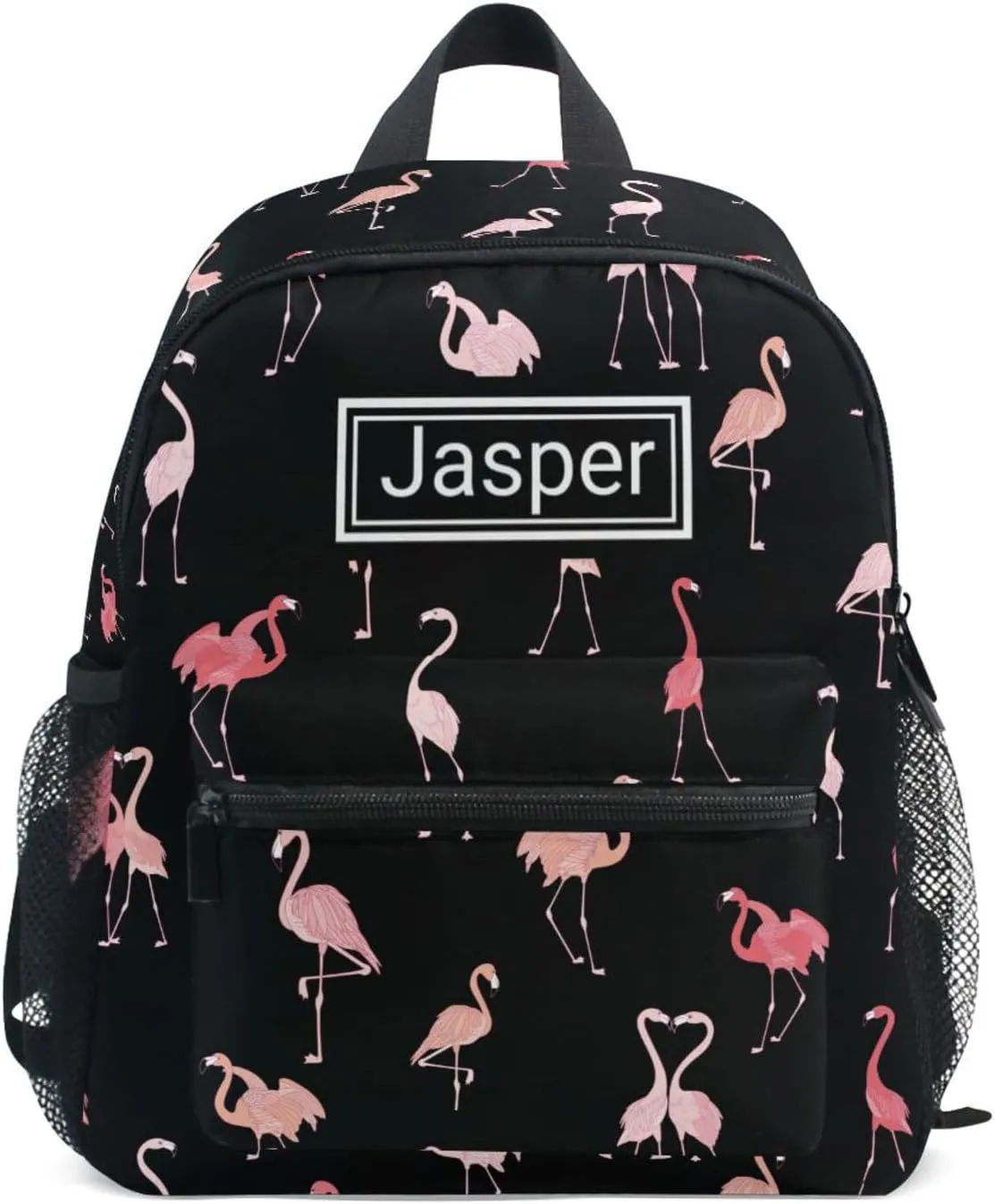 Custom Kid's Name Toddler Backpack for Boys Girls Flamingo Pattern Personalized Daycare Preschool Kindergarten Bookbag S