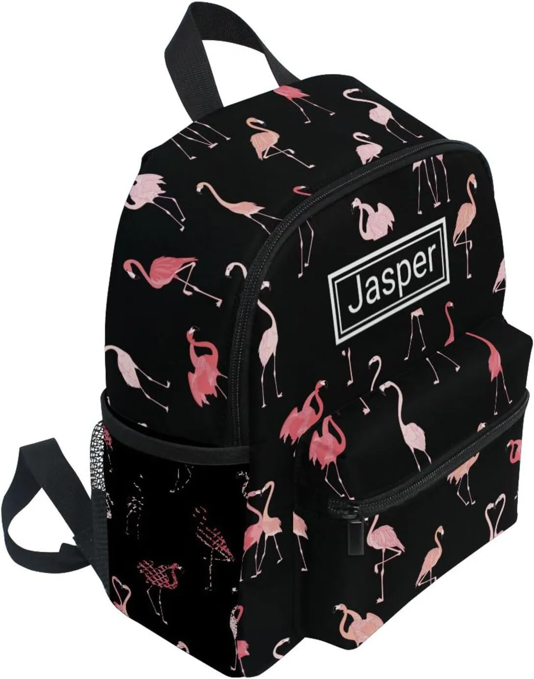 Custom Kid's Name Toddler Backpack for Boys Girls Flamingo Pattern Personalized Daycare Preschool Kindergarten Bookbag S