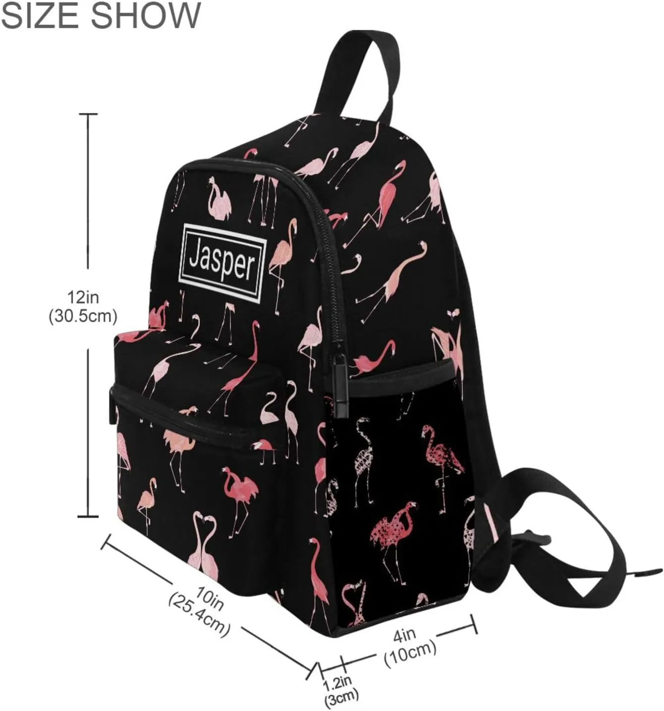 Custom Kid's Name Toddler Backpack for Boys Girls Flamingo Pattern Personalized Daycare Preschool Kindergarten Bookbag S