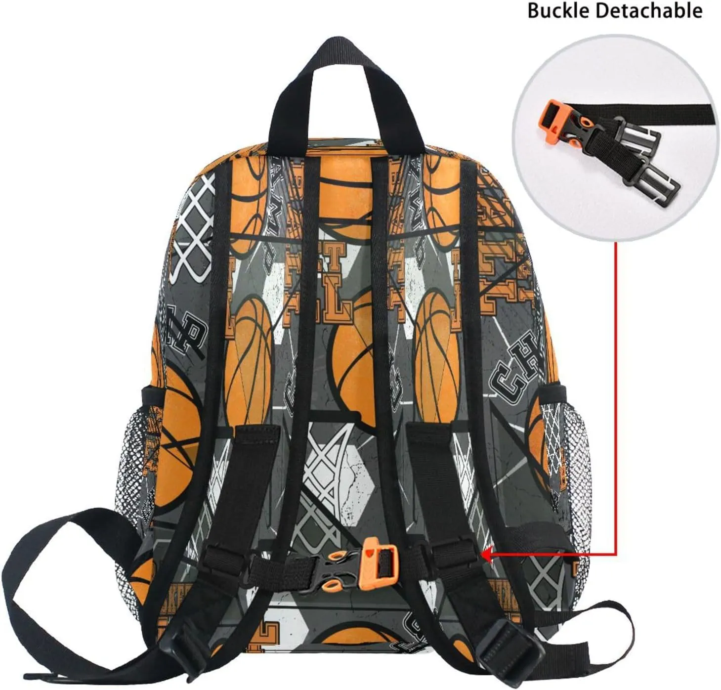 Custom Kids Toddler Mini Backpack for Girls Boys Basketball Modern Personalised Children's Backpacks Red School Bag with Kid's Name/Text