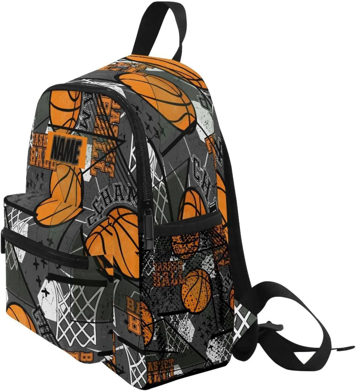 Custom Kids Toddler Mini Backpack for Girls Boys Basketball Modern Personalised Children's Backpacks Red School Bag with Kid's Name/Text