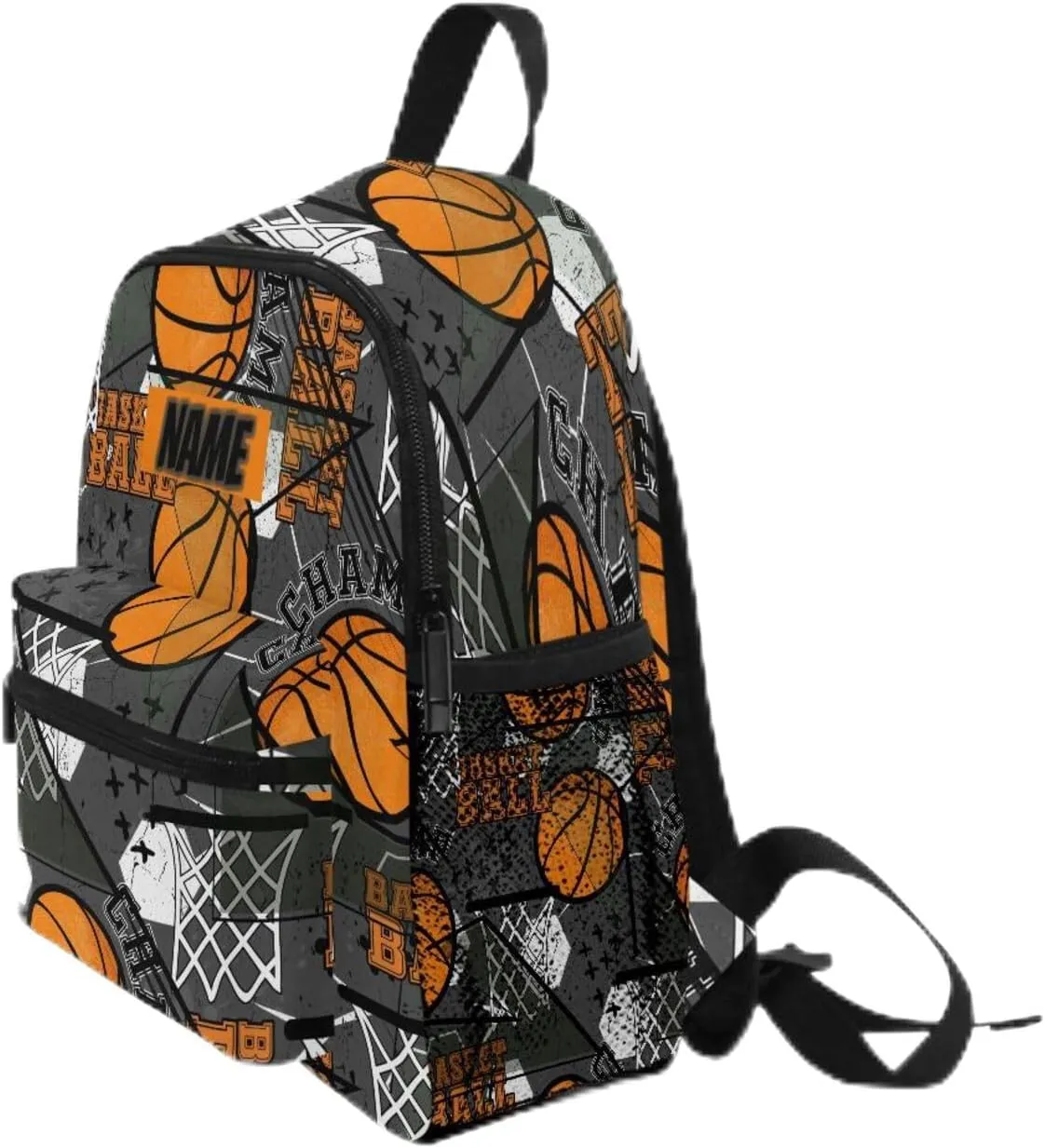 Custom Kids Toddler Mini Backpack for Girls Boys Basketball Modern Personalised Children's Backpacks Red School Bag with Kid's Name/Text