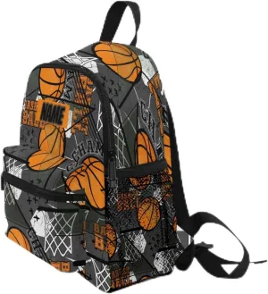 Custom Kids Toddler Mini Backpack for Girls Boys Basketball Modern Personalised Children's Backpacks Red School Bag with Kid's Name/Text