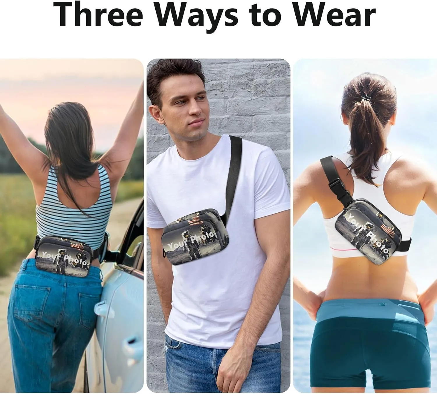 Custom Photo 21341143C Fanny Packs for Women & Men - Belt Bag, Crossbody, Running & Waist Packs