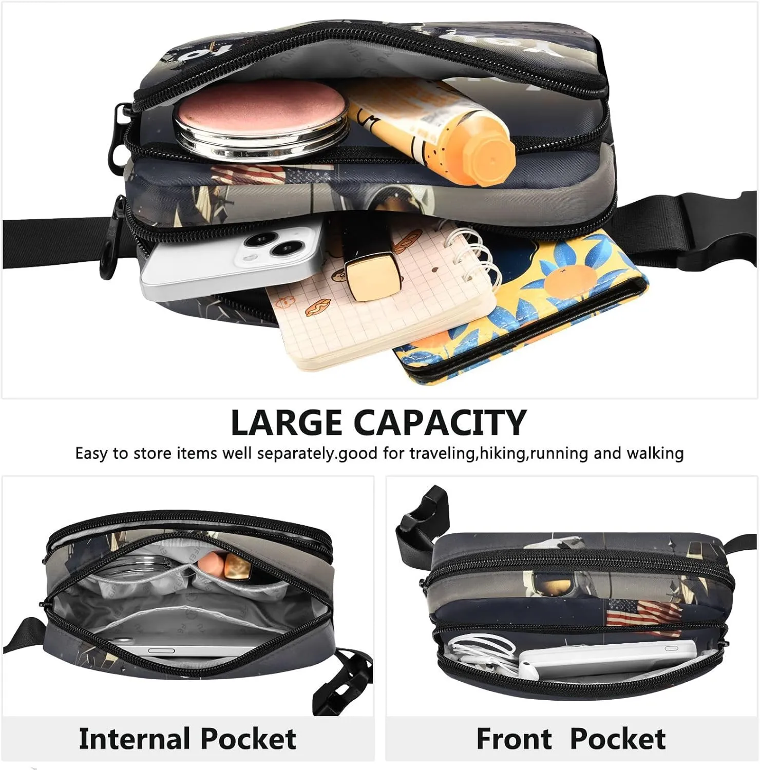 Custom Photo 21341143C Fanny Packs for Women & Men - Belt Bag, Crossbody, Running & Waist Packs
