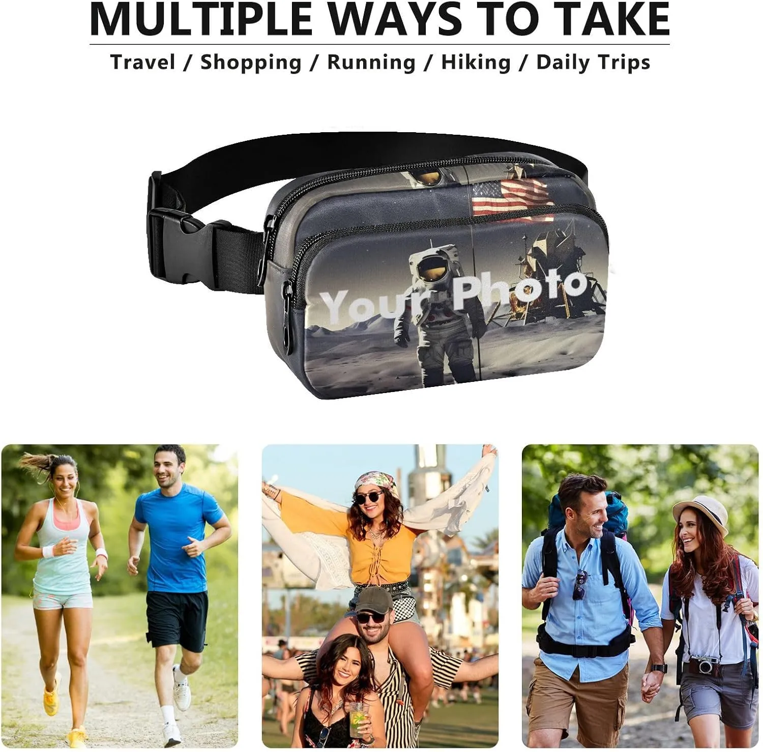 Custom Photo 21341143C Fanny Packs for Women & Men - Belt Bag, Crossbody, Running & Waist Packs