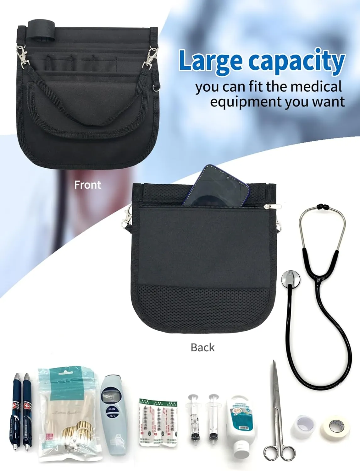 Customizable Nurse Fanny Pack, Personalised Tool Bag for Women & Men, Multi Compartment Medical Pack for Emergency Nursing Supplies