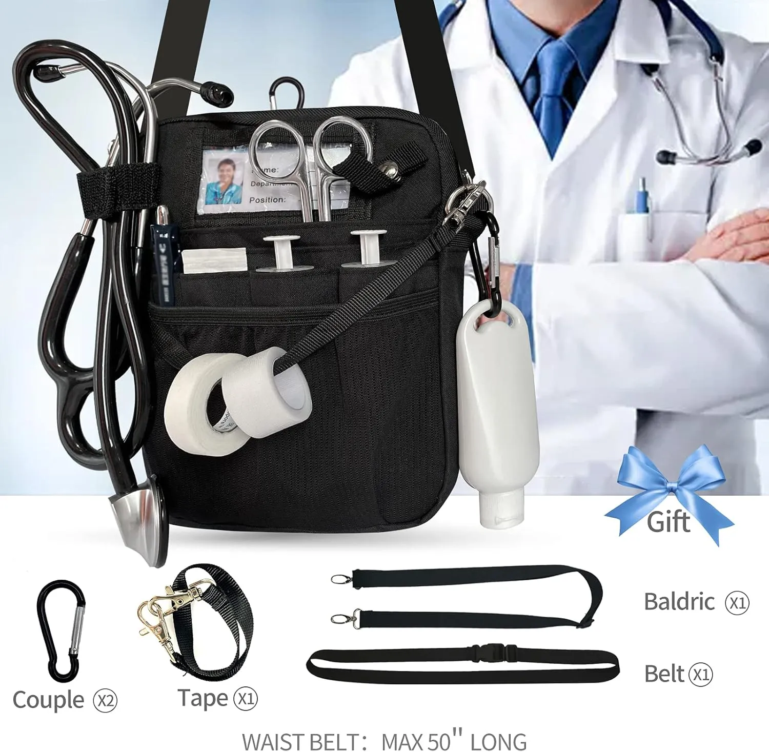 Customizable Nurse Fanny Pack Personalised Tool Bag,for Women Men Nursing Fanny Pack for Nurses with Multi Compartment Medical Pack for Emergency Nursing Supplies…