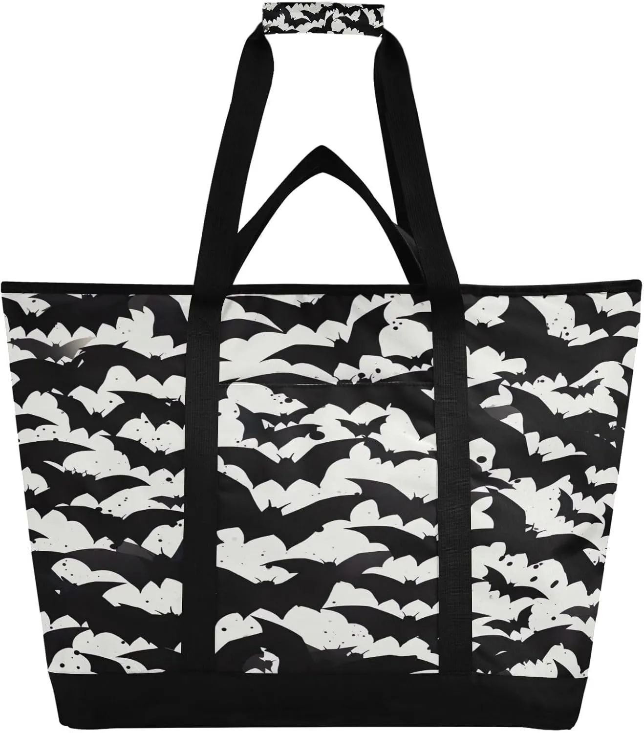 Cute Bat Reusable Insulated Lunchbox Cooler Bag, Leakproof Kitchen Grocery Bag Collapsible Portable Cooler Tote Bag for Picnic, Camping, Office, Travel