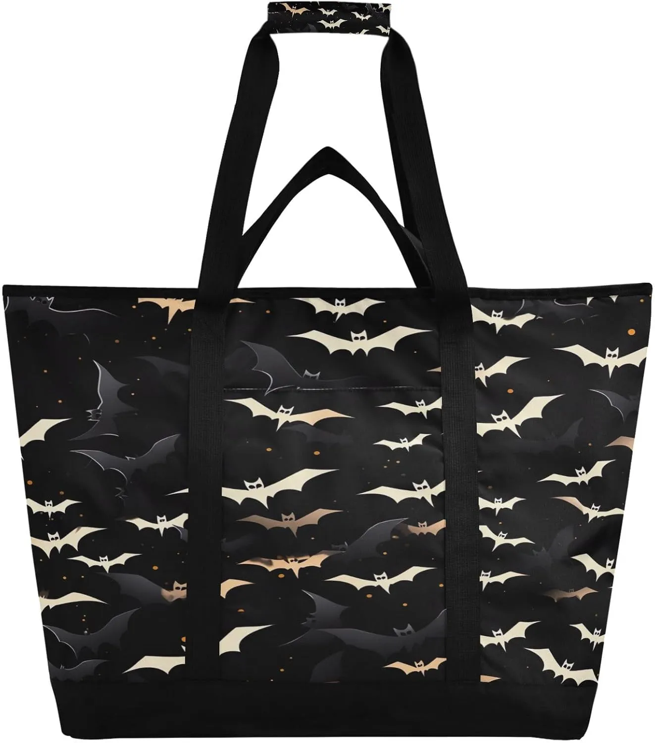 Cute Bat Reusable Insulated Lunchbox Cooler Bag, Leakproof Kitchen Grocery Bag Collapsible Portable Cooler Tote Bag for Picnic, Camping, Office, Travel
