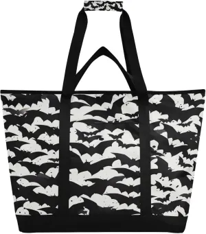 Cute Bat Reusable Insulated Lunchbox Cooler Bag, Leakproof Kitchen Grocery Bag Collapsible Portable Cooler Tote Bag for Picnic, Camping, Office, Travel