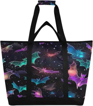 Cute Bat Reusable Insulated Lunchbox Cooler Bag, Leakproof Kitchen Grocery Bag Collapsible Portable Cooler Tote Bag for Picnic, Camping, Office, Travel