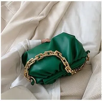 Cute Crossbody Handbag for Women, Crossbody Bag Kawaii Puffy Shoulder Handbags Fashion Puff Sling Purse Shoulder Bag (green)