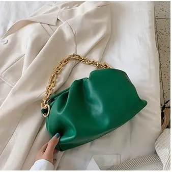 Cute Crossbody Handbag for Women, Crossbody Bag Kawaii Puffy Shoulder Handbags Fashion Puff Sling Purse Shoulder Bag (green)