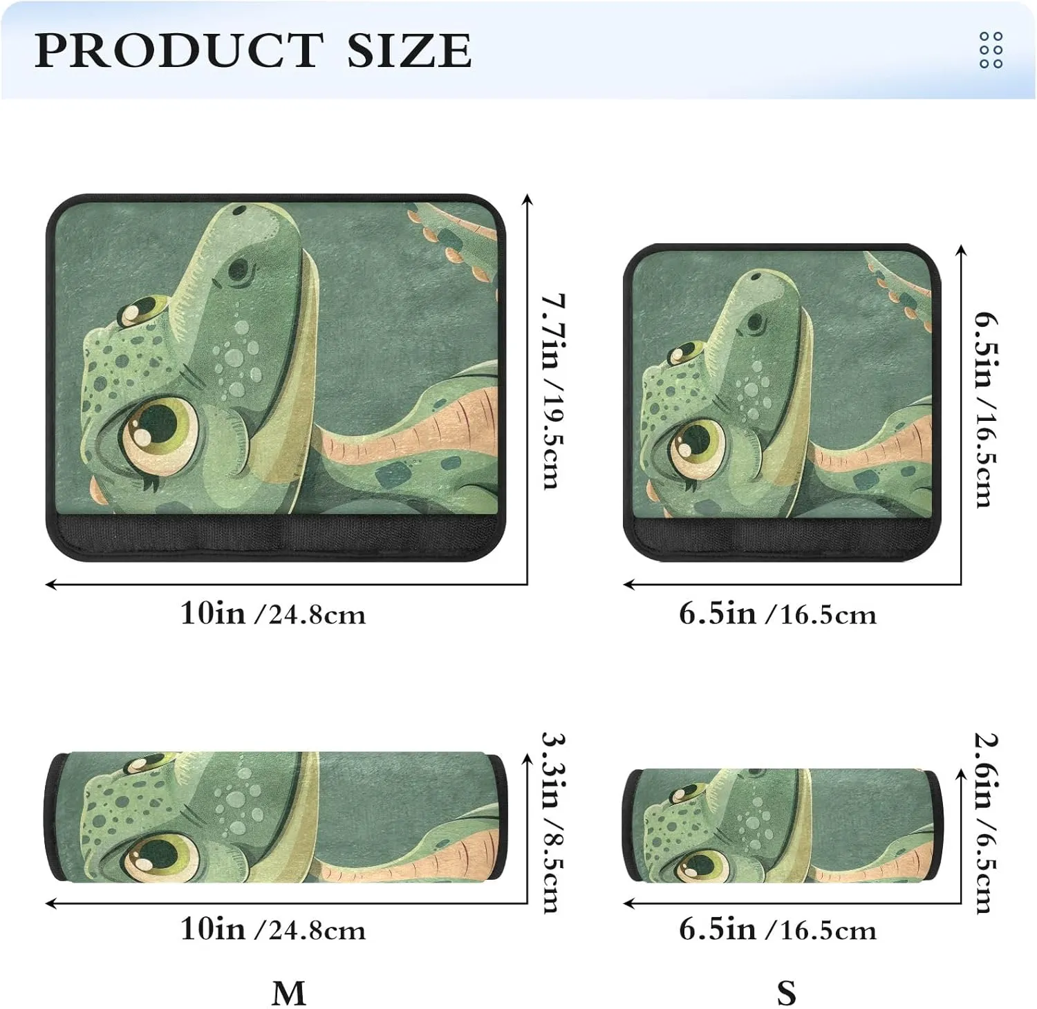Cute Dinosaur Green Seat Belt Covers Strap Pad Shoulder Bag Padded Seatbelt Covers Women