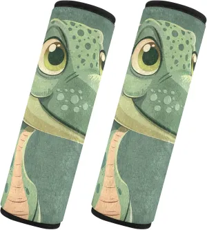 Cute Dinosaur Green Seat Belt Covers Strap Pad Shoulder Bag Padded Seatbelt Covers Women