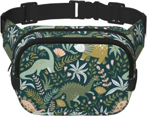 Cute dinosaur print Large Fanny Packs for Women Cute Cross Body Waist Bag Fashionable Fanny Pack