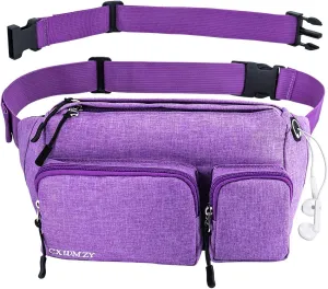 CXWMZY Fanny Packs For Women & Men, Waist Bag Hip Bum Bag Strap Extension Large Capacity Easy Carry Any Phone Passport Wallet for Outdoors Workout Traveling Casual Running Hiking Cycling Dog Walking