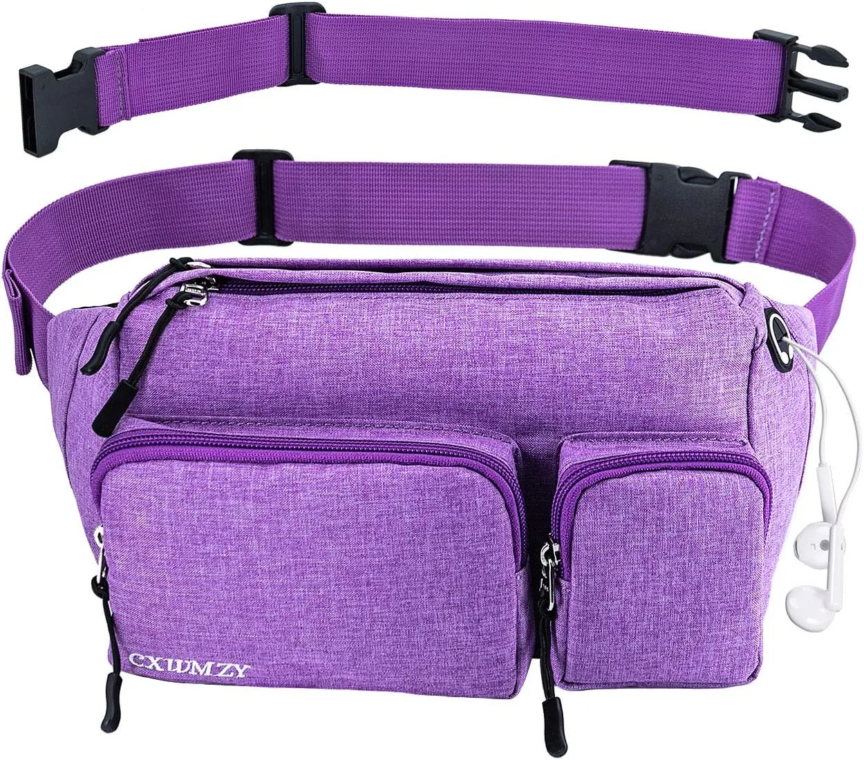 CXWMZY Fanny Packs For Women & Men, Waist Bag Hip Bum Bag Strap Extension Large Capacity Easy Carry Any Phone Passport Wallet for Outdoors Workout Traveling Casual Running Hiking Cycling Dog Walking