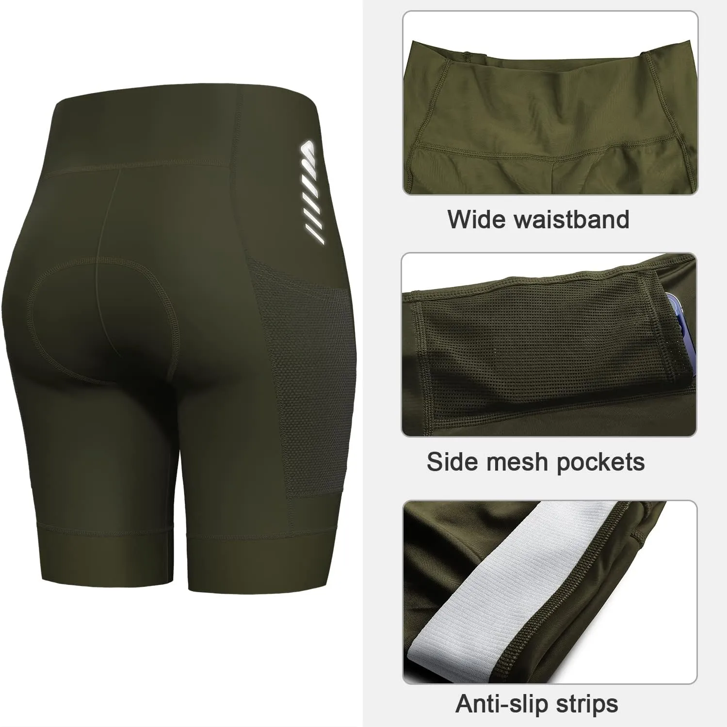 Cycling Shorts Women Padded Bike Shorts Womens with Padding 3D Gel Pad Bicycle Biking Cargo High Waist Ergonomic