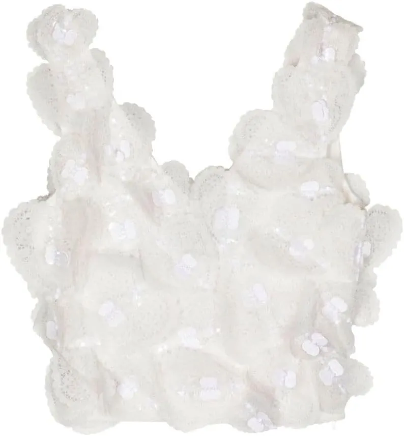 Cynthia Rowley Elle Embellished Heart Top (US, Alpha, Small, Regular, Regular, White)