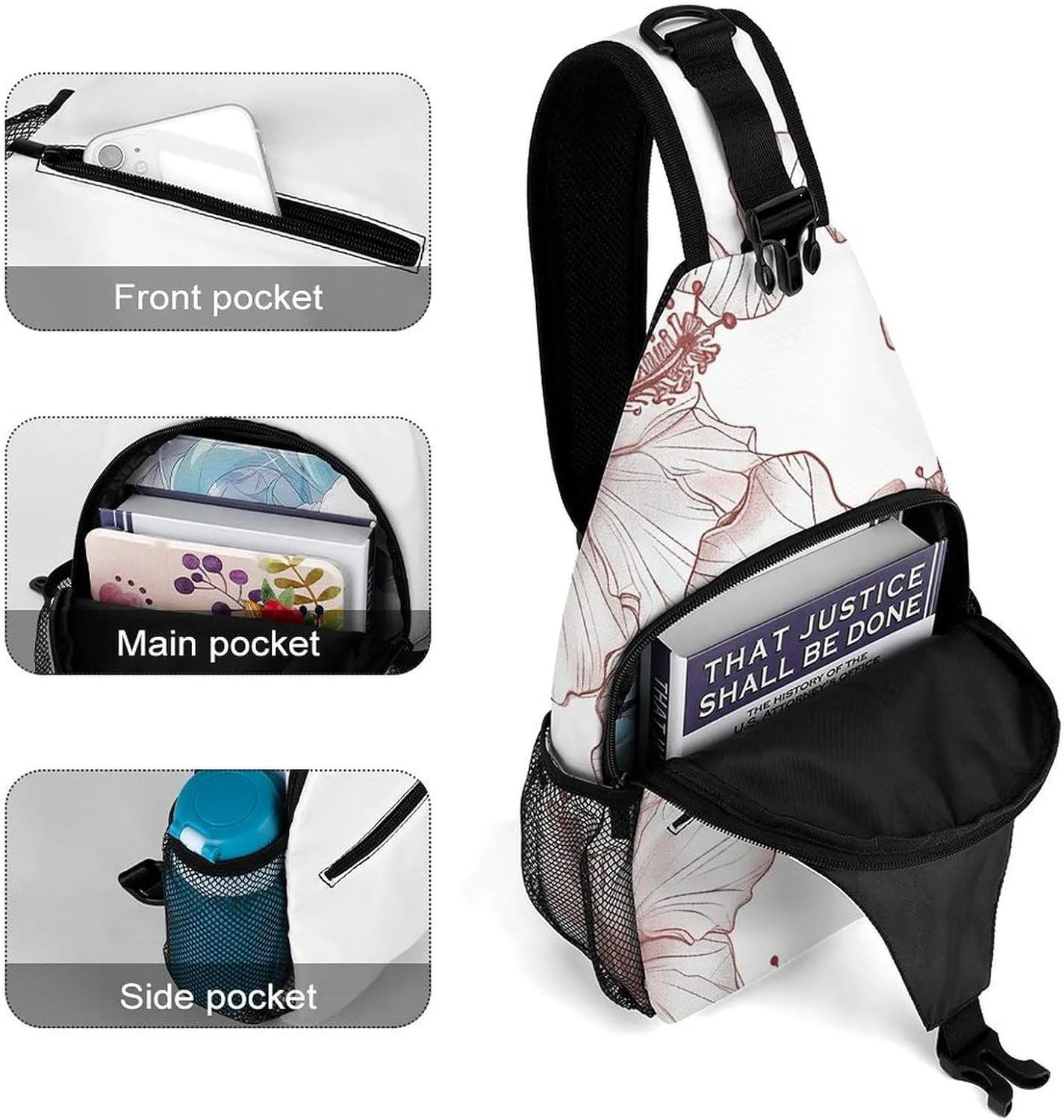 Dachshund And Piano Crossbody Bag, Sling Bag, Sling Backpack, Belt Bags for Travel Outdoors Hiking