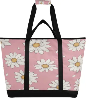 Daisy Reusable Insulated Lunchbox Cooler Bag, Leakproof Kitchen Grocery Bag Collapsible Portable Cooler Tote Bag for Picnic, Camping, Office, Travel