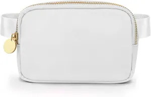DANCOUR Women's White Nylon Crossbody Bag, Water Resistant, 7.5" x 2" x 5"