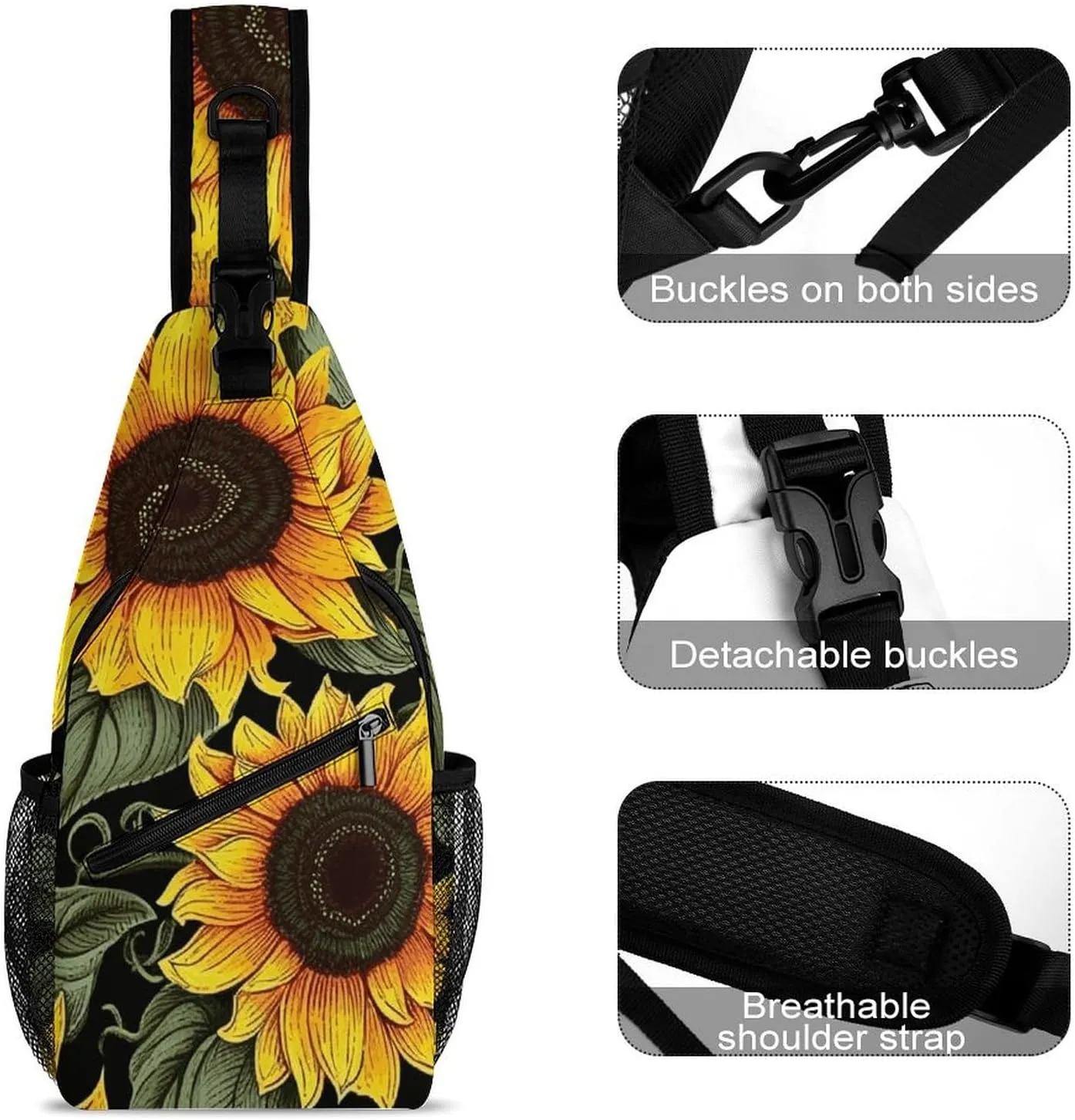 Dark And Light Colors Crossbody Bag, Sling Bag, Sling Backpack, Belt Bags for Travel Outdoors Hiking