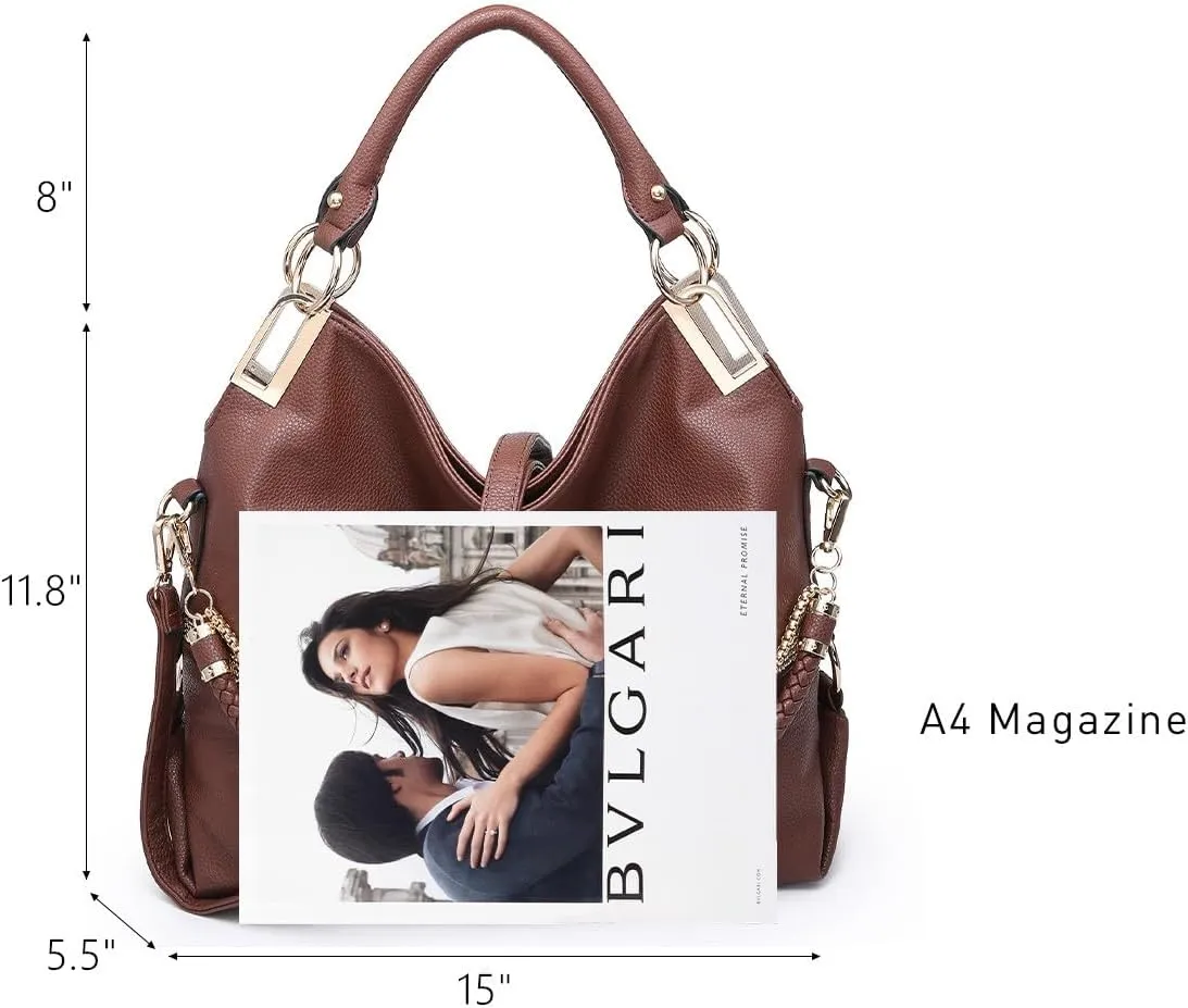 Dasein Purses for Women Vegan Leather Handbags Rhinestones Hobo Bags Tote Purse Shoulder Bag Ladies Handbag